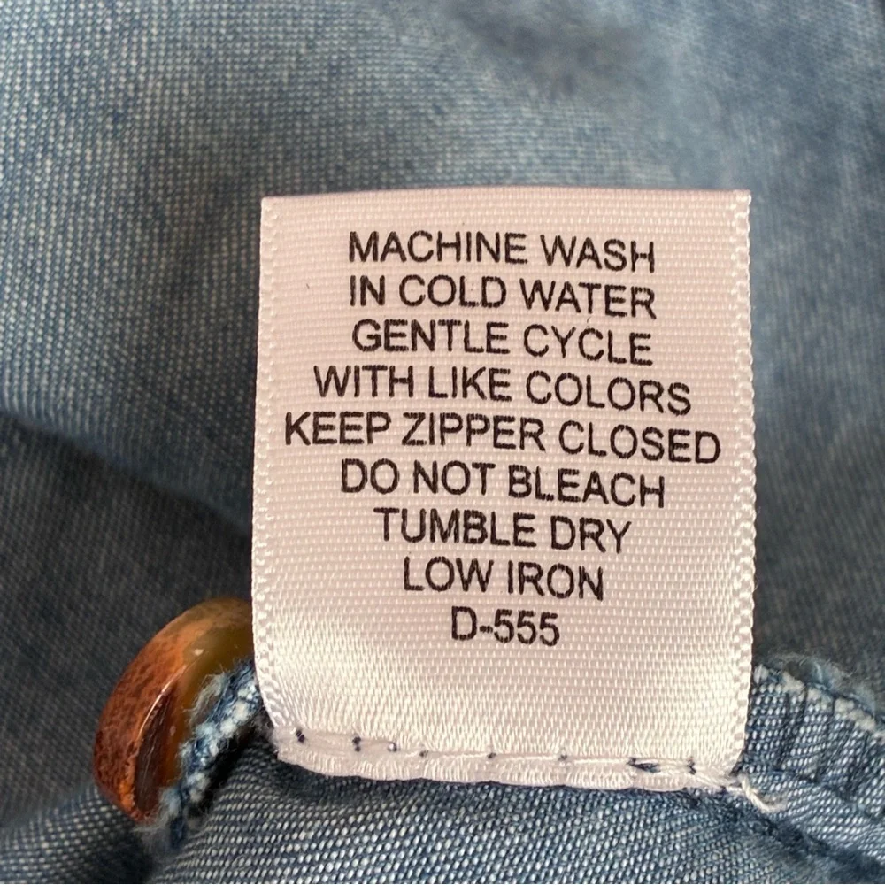 Speed Limit Chambray Dress Womens 1X Plus 3/4 Tan Sleeves Detached Belt Button - Picture 6 of 7